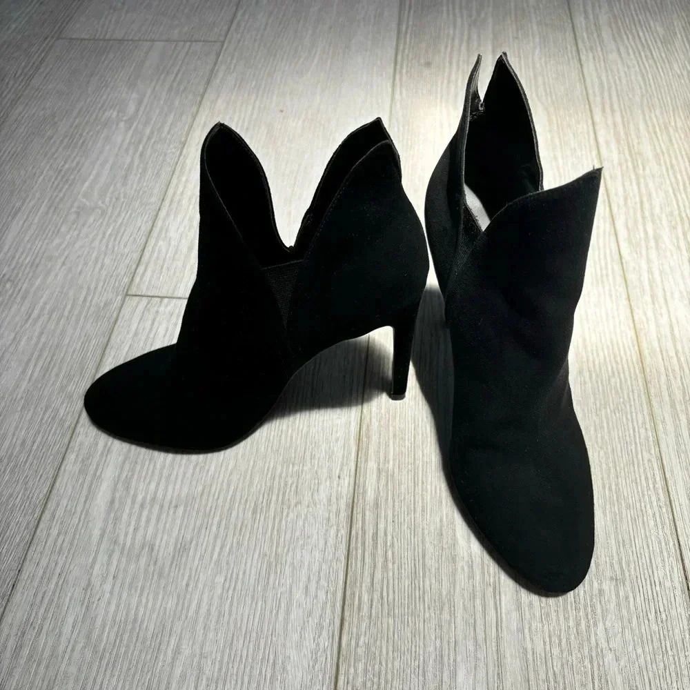 Kendall & Kylie Madison Stiletto Boots Booties Suede pointed Black 7